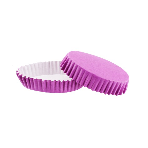 Kervan Cupcake Kalıbı Pet Kapsül Oval Model Düz Renk (100 Adet) F11  Mor