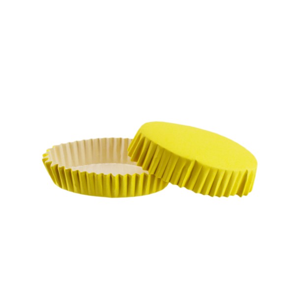 Kervan Cupcake Kalıbı Pet Kapsül Oval Model Düz Renk (100 Adet) F11  Sarı