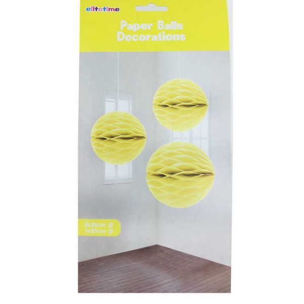 Kervan Petek Süs Ponpon 3 Lü Set  Sarı
