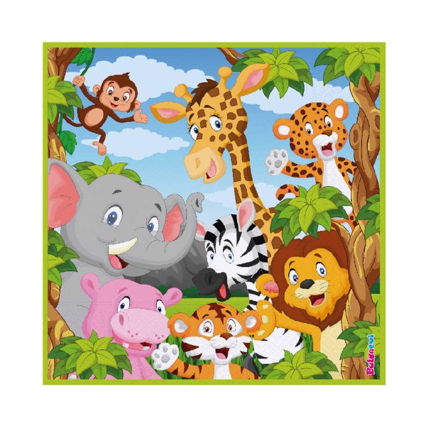 Kervan Safari Serisi Hayvanlar Temalı Kağıt Peçete 33X33 CM (16 Adet)