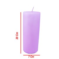 Kervan Silindir Mum Büyük Boy 20 CM  Pembe