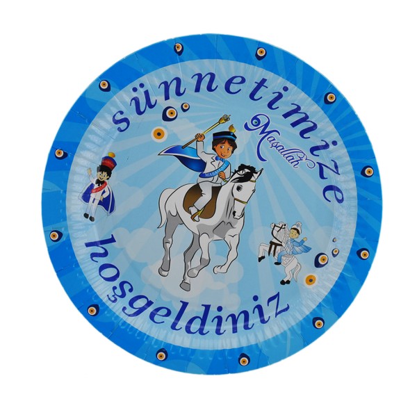 Kervan Tabak Karton Sünnetime Hoşgeldiniz 23 Cm (8 Adet)
