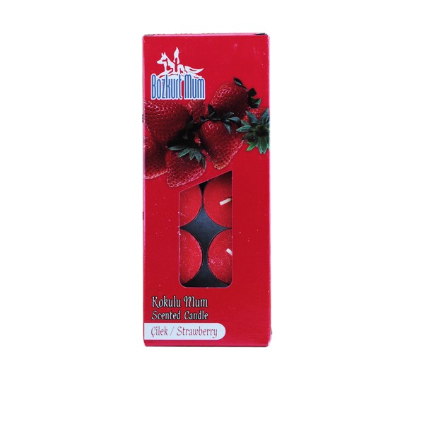 Kervan Tealight Mum Çilek Kokulu 13 Gr (10 Adet)