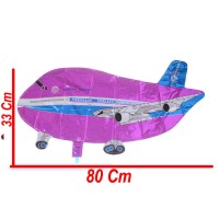 Kervan Uçak Folyo Balon Uçak Şeklinde Uçan Folyo Balon 80X33 CM  Pembe