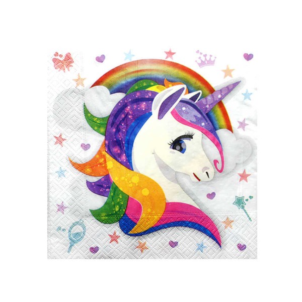 Kervan Unicorn Temalı Kağıt Peçete 33X33 Cm (16 Adet)