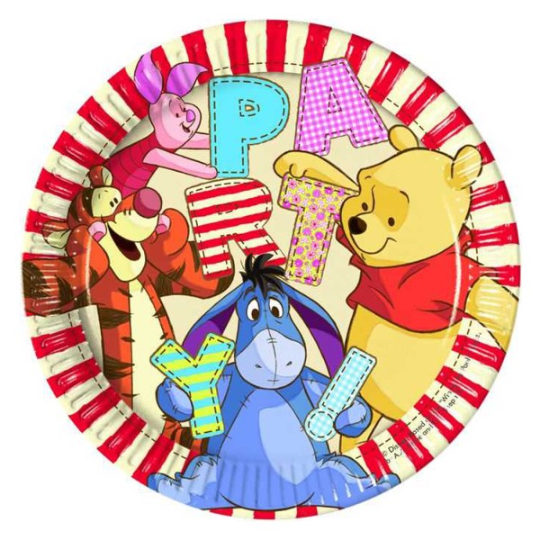 Kervan Winnie The Pooh Temalı Karton Tabak 23 Cm (8 Adet)