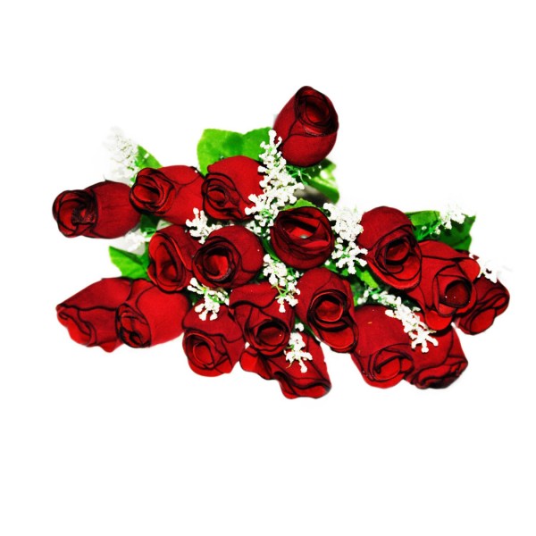 Kervan Yapay Çiçek Kırmızı Gül Buketi 20 li 34 CM (1 Demet)
