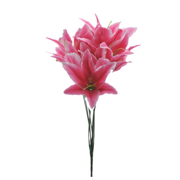 Kervan Yapay Çiçek Lilyum Modeli 9 Başlıklı 45 Cm (1 Demet)  Fuşya