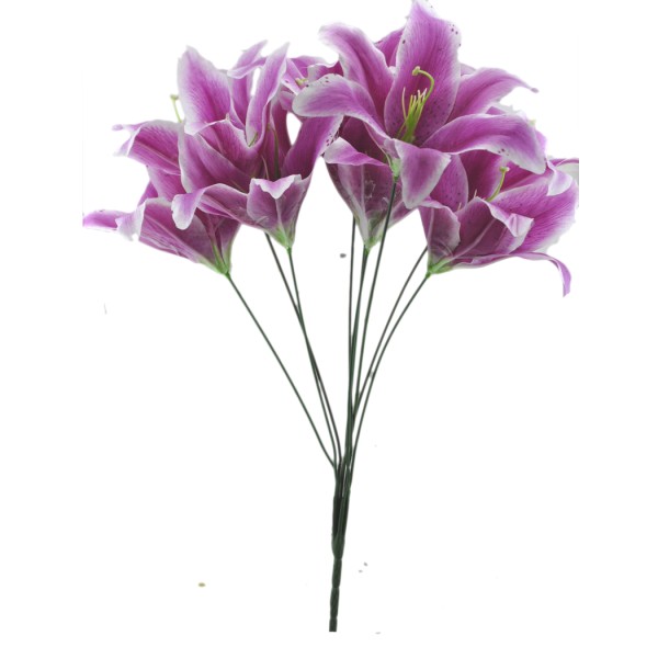 Kervan Yapay Çiçek Lilyum Modeli 9 Başlıklı 45 Cm (1 Demet)  Mor